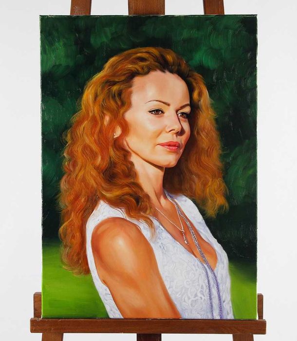 Cadoul ideal,portret pictat original dupa fotografie