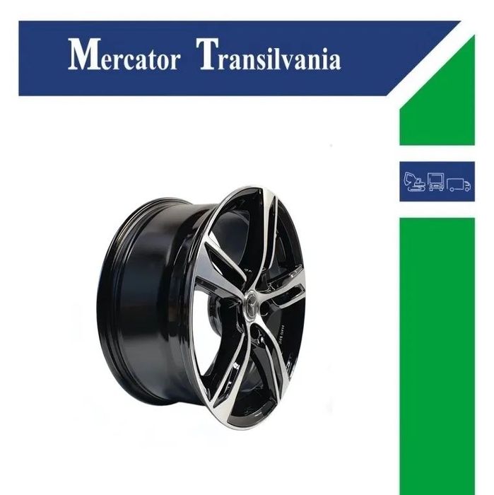 Janta NOUA  Aliaj 8JX18 GMP Group ET 25, PCD 5x112, CB 66.5 Mercedes, 5 prezoane, 112 mm distanta intre prezoane, 66.5 mm fiu, Culoare negru/argintiu