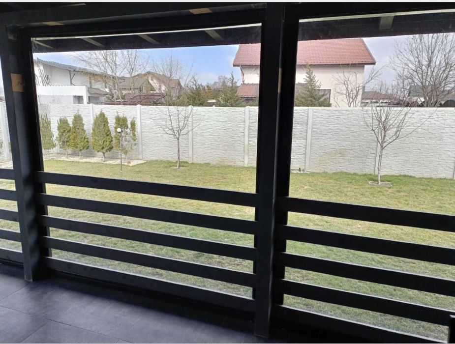 Folie terasa premium transparenta cu caseta si ghidaje aluminiu-set