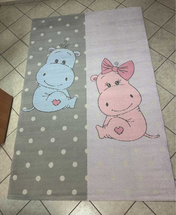 Детски килим с хипопотами 233х158см