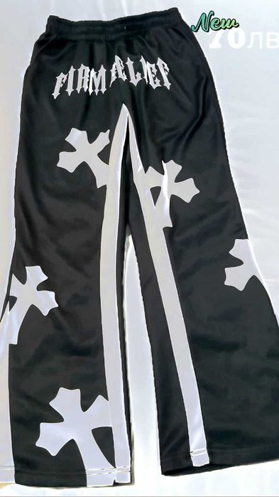 Арт принт панталон цвят Бургунди внос от Венеция Италия