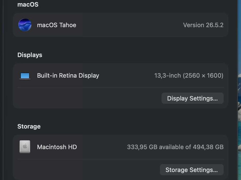 MacBook Pro M1, 16 / 512 GB, 81% yomkost, 13.3 inch.
