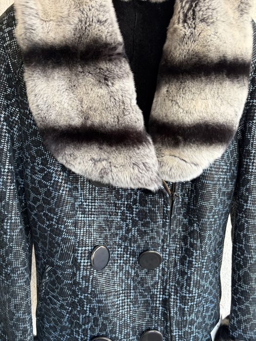 Haina de piele cu chinchilla