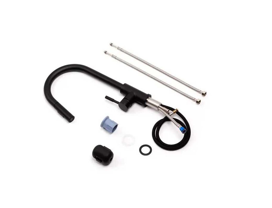 Черен Смесител за кухненска мивка с изтеглящ 2 режи 9700 Pro BBM_N72M