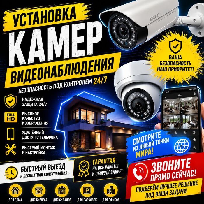 Установка камер видео наблюдения