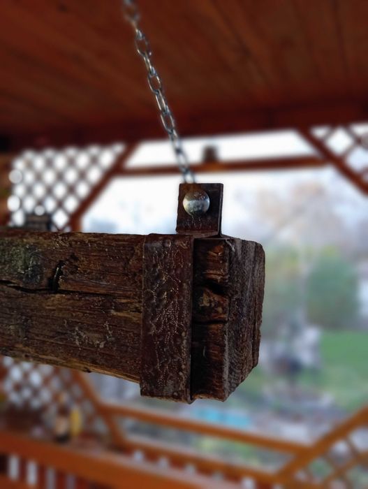 Лампа от дърво /стара греда/