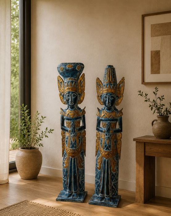 Superbe sculpturi asiatice din lemn masiv