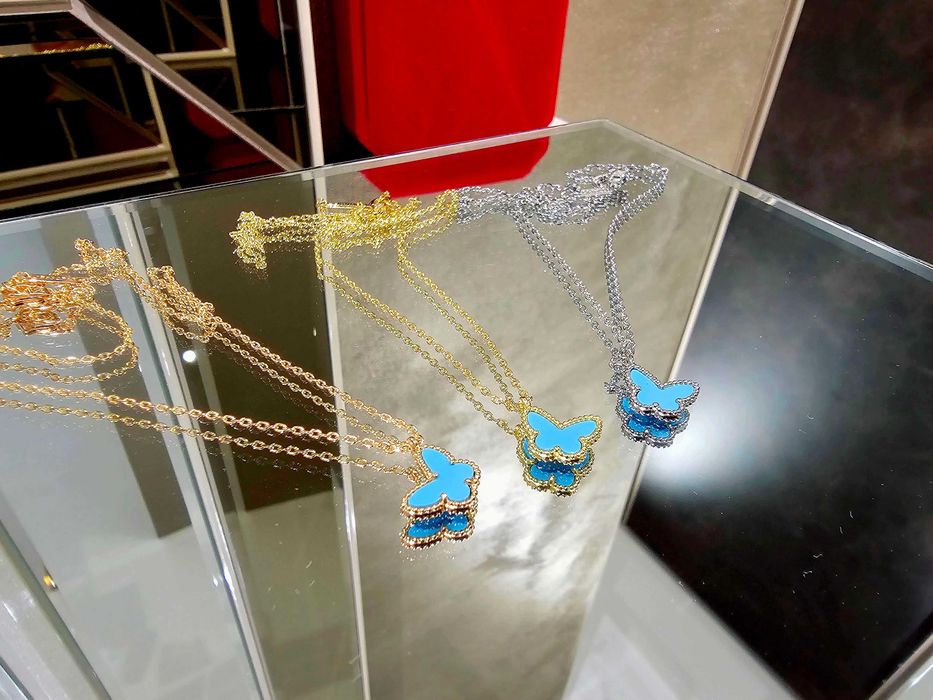 Van Cleef & Arpels VCA Sweet Turquoise Butterfly Дамско Колие