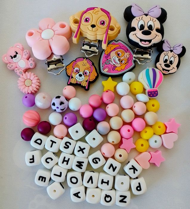 Accesorii din silicon pentru realizarea lănțișoarelor  pentru suzeta