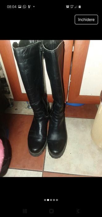 Cizme din piele neagra 40