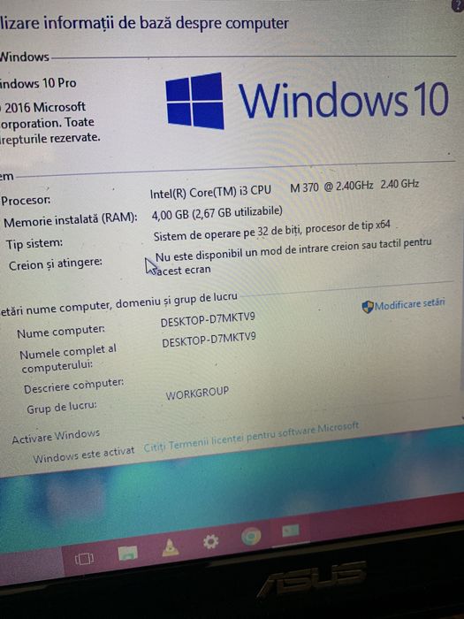 Laptop Asus Slim intel core i3,Display 12,6 inch,4gb ram,Ssd 130gb mem