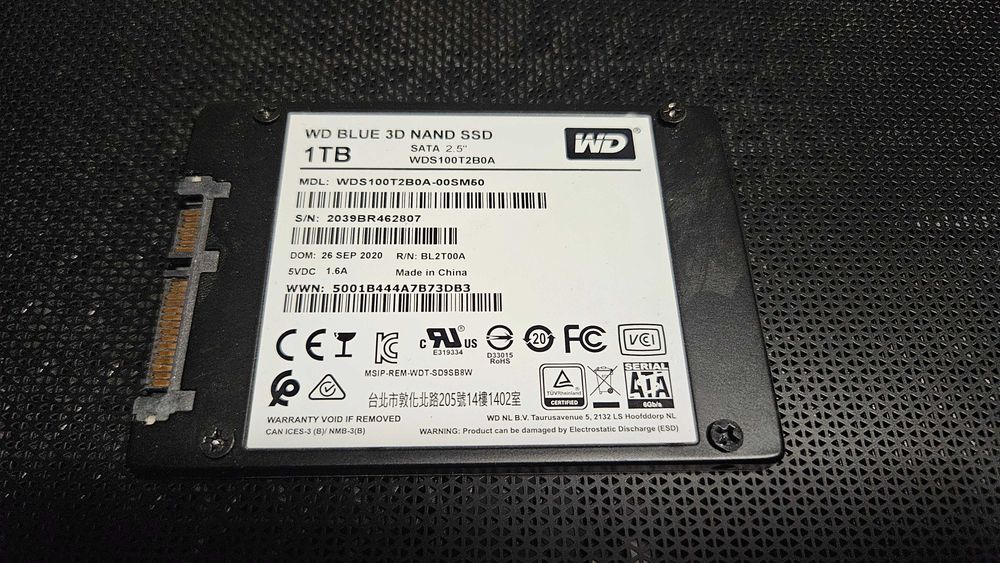 Диск Памет Solid State Drive (SSD) WD Blue 3D, 1TB, 2.5", SATA III