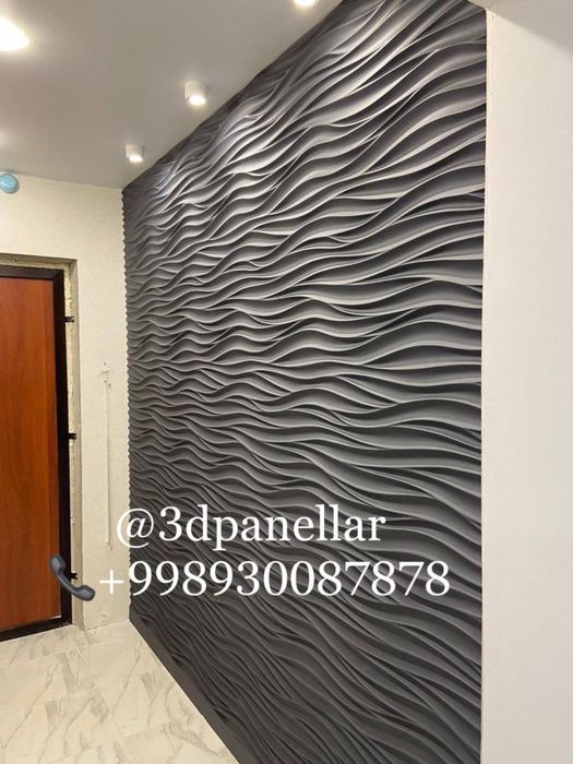 3D panel wave волна 3д панели декор гипс