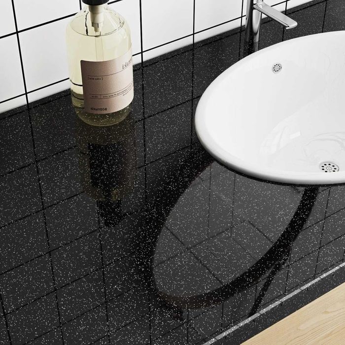 Folie autoadeziva neagra lucioasa 40x500 cm pentru mobila bucatarie rezistenta la apa PVC - LIVRARE GRATUITA !