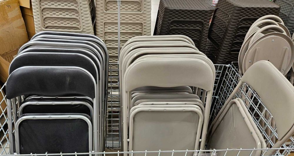 НОВИ сгъваеми столове Потребителски посетителски сгъваем стол ЕКО КОЖА