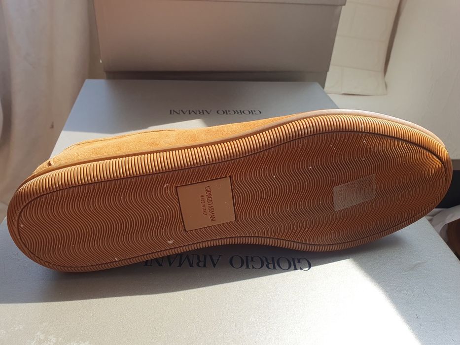 GIORGIO ARMANI мъжки лоафери - нови с кутия, 3 цвета (бежово/оранж велур/сиво), естествена кожа - Изпращаме с Еконт/Speedy