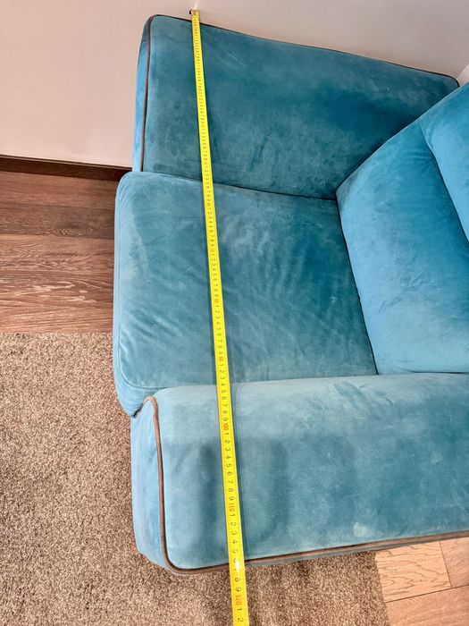Fotoliu catifea albastru