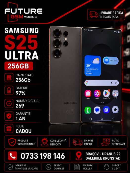 Samsung Galaxy S25 Ultra 256Gb/97%/ 1 an garantie/ Future Gsm Mobile