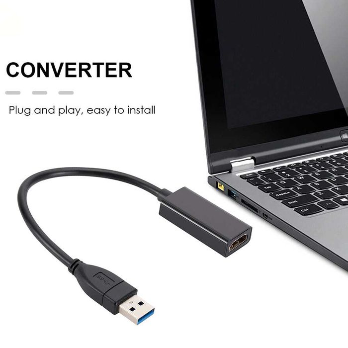 Преходник, адаптер, конвертор от USB 3.0 към HDMI + Гаранция