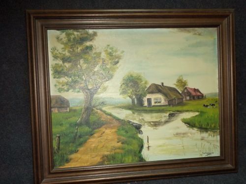 Tablou Ulei pe panza o lucrare deosebita semnata,95 cm cu 58