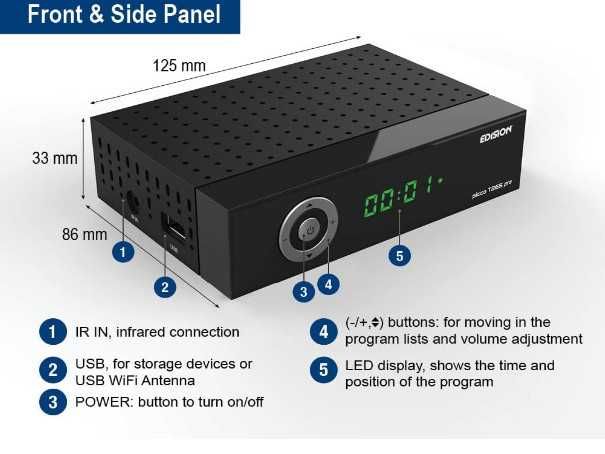 Ефирен приемник Edision Picco T265 pro