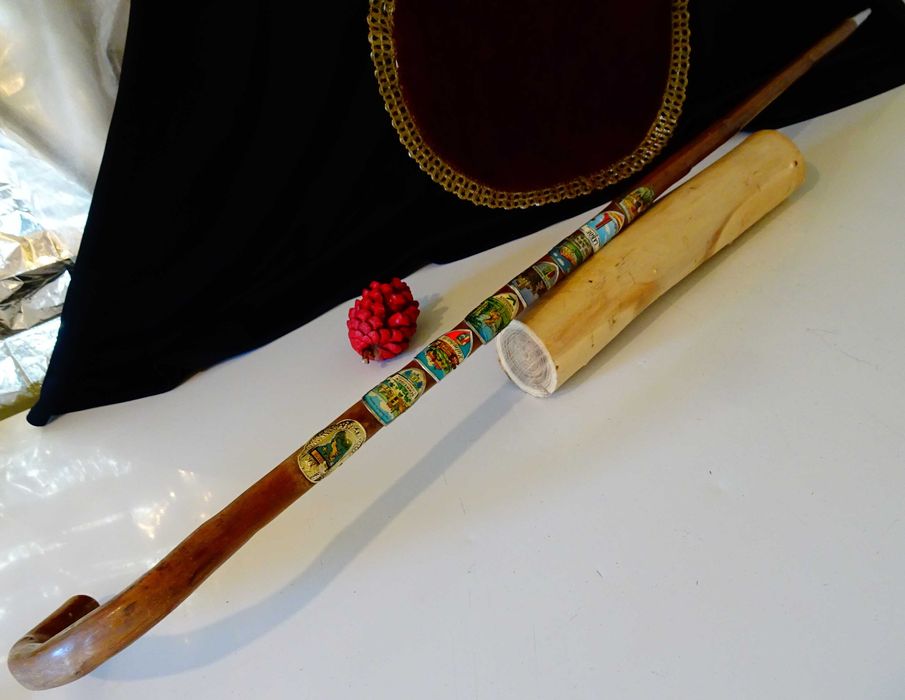 Тиролски туристически бастун 8 значки,Елен,Шварцвалд.