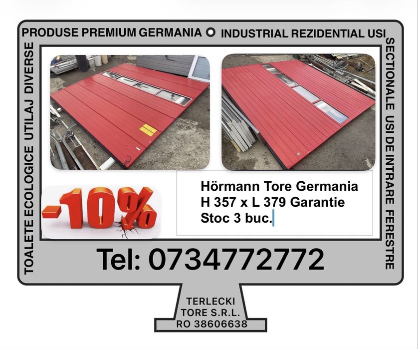 USA SECTIONALA INDUSTRIALA Hormann poarta hala garaj H 357 x L 379