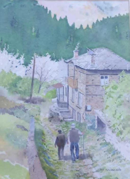 Село Косово. Акварел от Роналд Брук. Къщата на баба Дана
