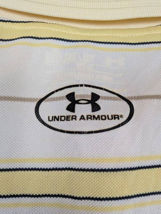 Tricou Polo Under Armour HeatGear în Dungi Galben/Alb - Mărimea L / XL