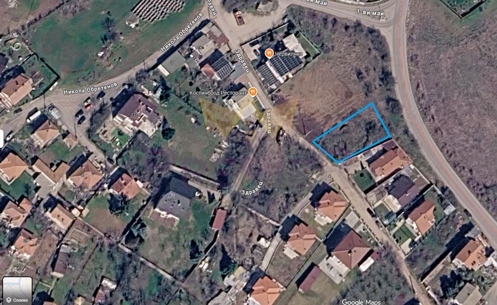 Парцел в София, област-гр.Костинброд площ 540 цена 135000