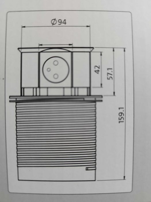 Corp prize incorporabil in mobilier, sistem pop-up, 4 prize 230v