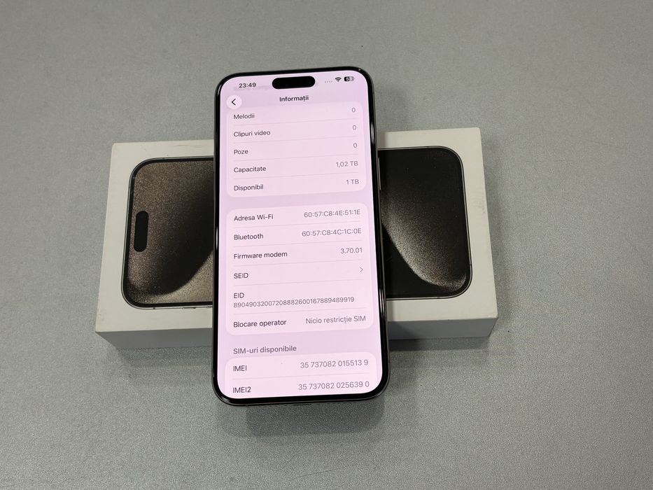 Iphone 15 Pro Max, 1TB, Natural Titanium