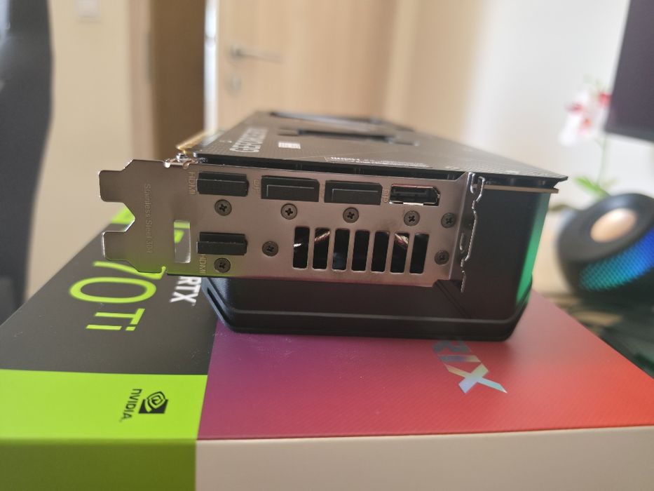 ASUS ROG Strix GeForce RTX 5070 Ti OC Edition – Отлично състояние, гаранция до 16.06.2029 г