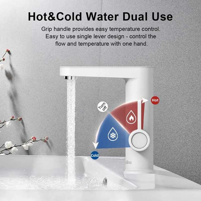 Проточен смесител с нагревател за кухня и баня Briwellna BP21-Black