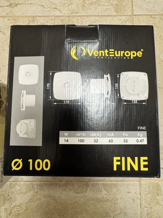 Ventilator baie uc10 hygro timer CATA 100mm  CULOARE NEGRU/NOu SIGILAT