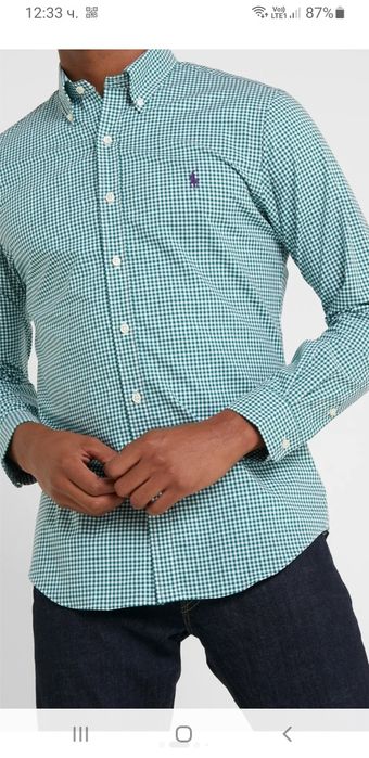 POLO Ralph Lauren Cotton Custom Fit Mens Sz S ОРИГИНАЛ НОВО Мъжка Риза