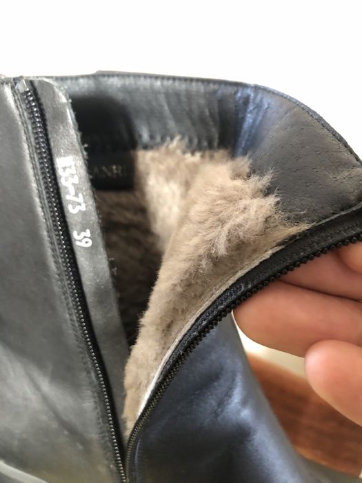 Зимние кожаные ботинки