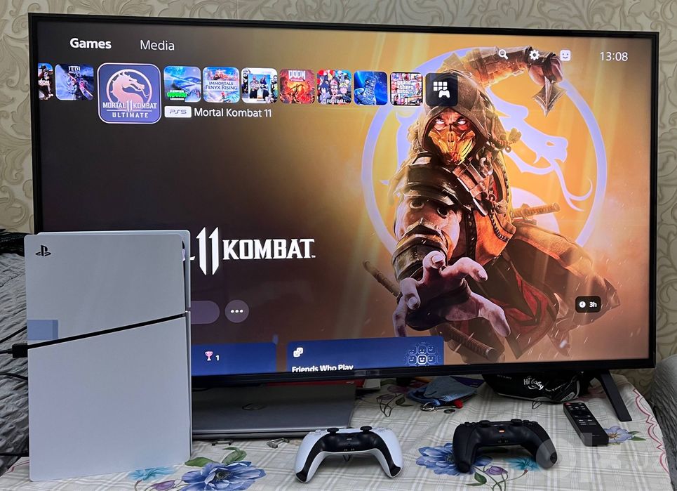 PS5 Slim 1TB Digital + 2 DualSense + 16 игр | Идеальное состояние