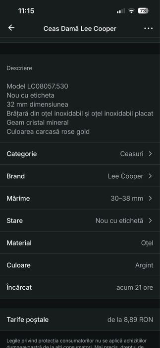 Ceas dama Lee Cooper