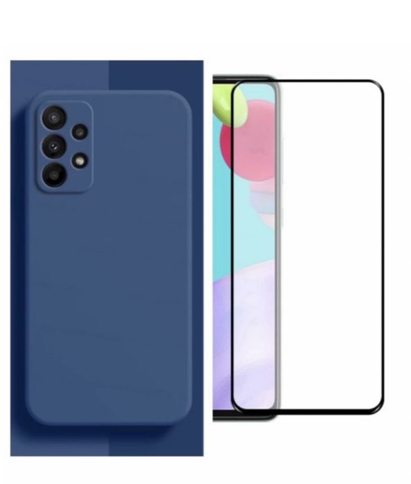 Husa Silk Inte Catifea si Folie Sticla Samsung A23/A33/A34/A35/A55/A56