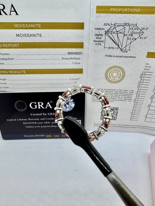 Сребърен пръстен с мойсанит (Диамант)