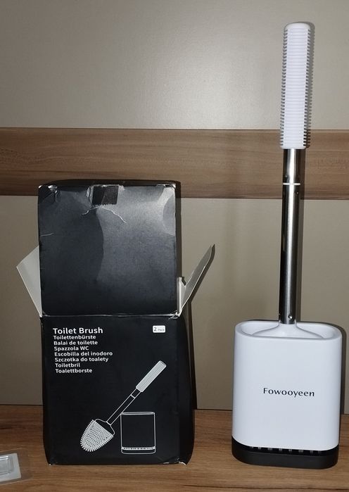Perie pentru WC din silicon cu maner otel inoxidabil