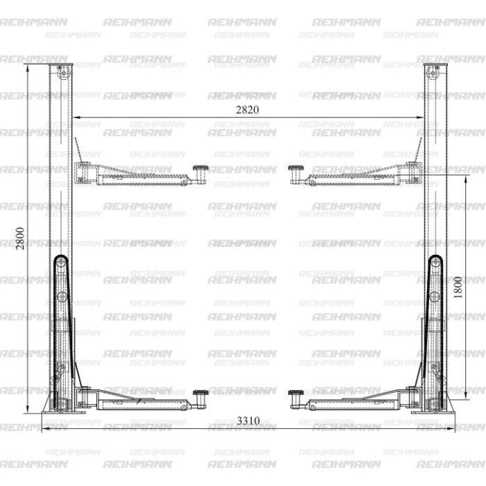 Elevator auto profesional REIHMANN 242 M1A deblocare dintr-un punct