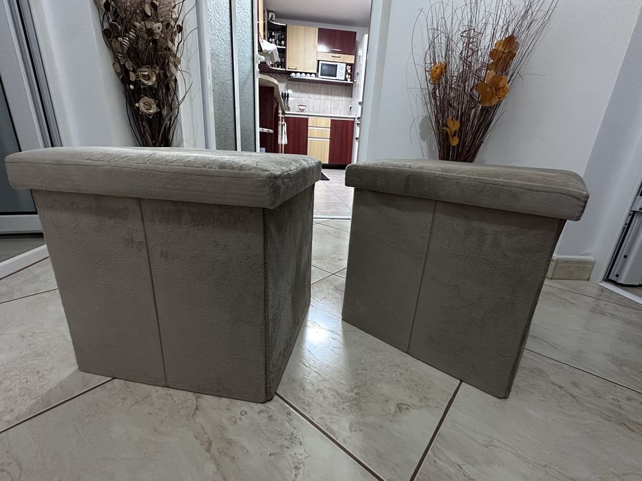 Taburet nisipiu catifea