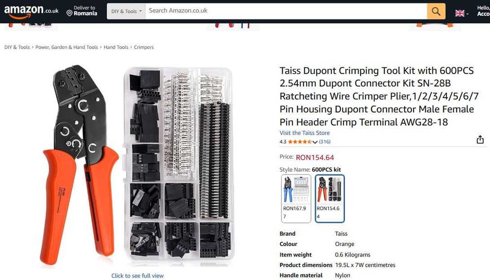 Kit de sertizare cleste plus 600 buc Conectori, SN-2B