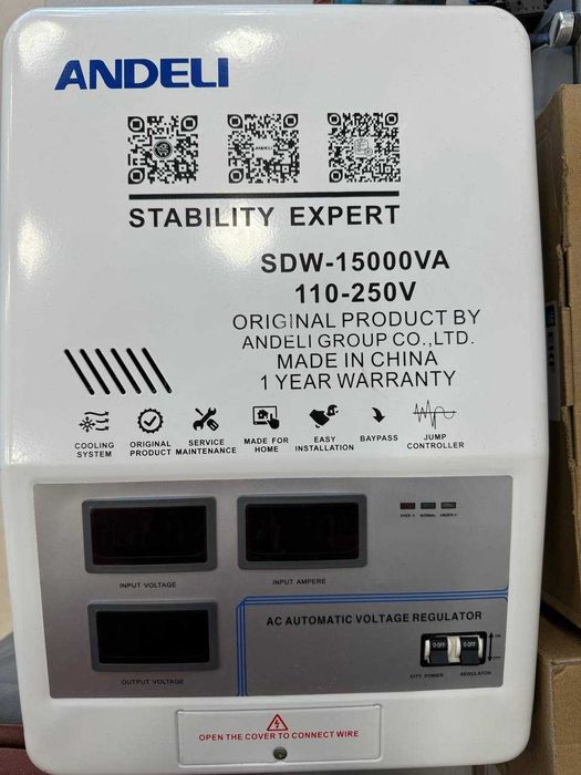Original STABILIZATOR ANDELI-Sdw-15 kva QR-Kod bilan