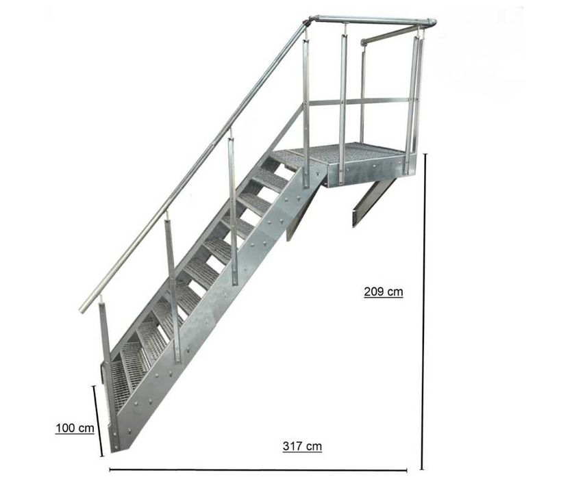 Външни метални стълби | Поцинковани | С или без парапет | Готови за монтаж