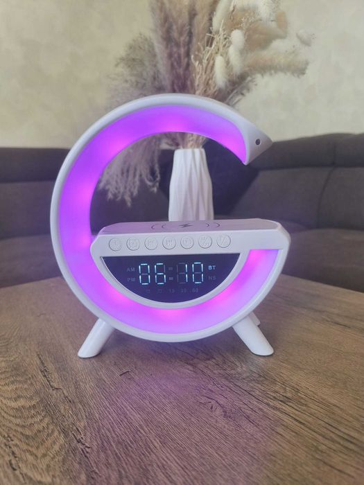 Lampa inteligenta 4in1 cu ceas,iluminare RGB,Bluetooth si incarcare wireless,model GT3401