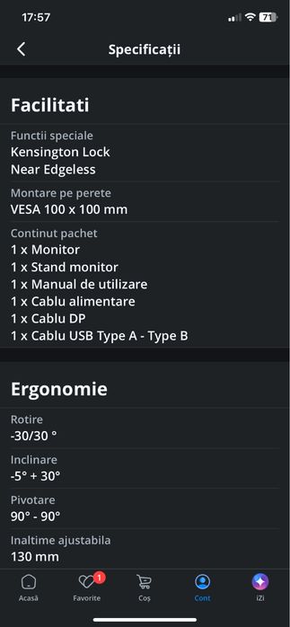 Vand monitor gaming Lenovo 1920x1080 full hd 0,1 ms Ips