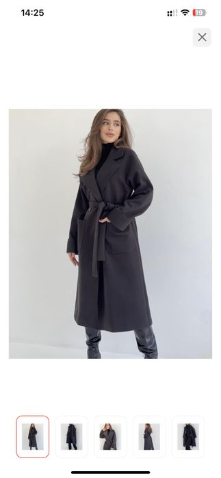 Пальто чёрный, XL